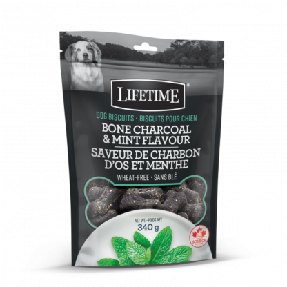 Bone Charcoal & Mint Dog Biscuits- Lifetime (340g)