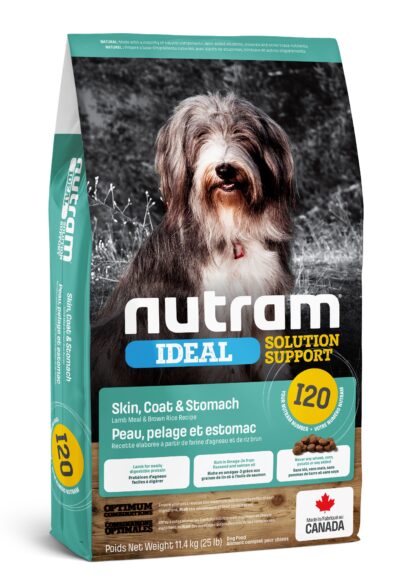 Nutram Ideal (I20) Skin, Coat and Stomach Lamb and Brown Rice Dog 25lbs