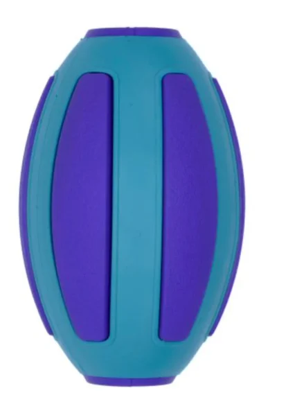 Bud'z Rubber Astro Blue Football Dog Toy/Treat Holder (4")