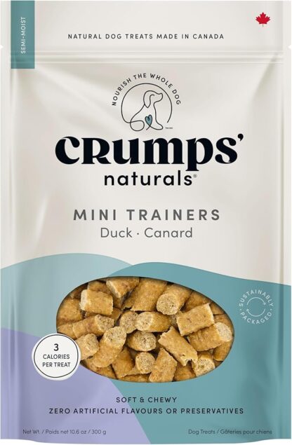 Crumps Naturals Mini Trainers Semi Moist Duck Dog Treats 10.6oz