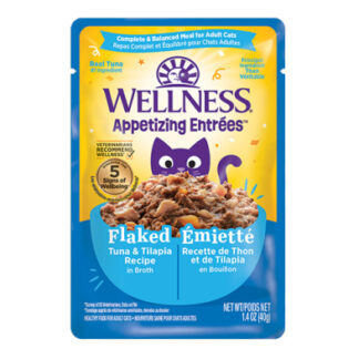 Wellness® Appetizing Entrées™ Flaked Tuna & Tilapia Recipe in Broth Wet Cat Food  1.4oz
