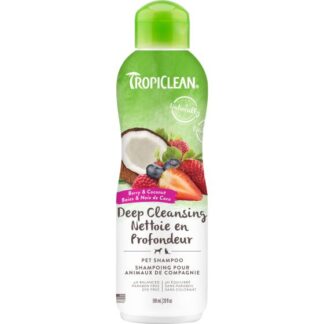 Tropiclean Berry & Coconut Deep Cleansing Pet Shampoo, Naturally Derived Ingredients 20oz
