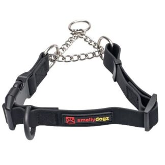 Smellydogz Martingale Collar 1" with buckle - Black, 18-22"