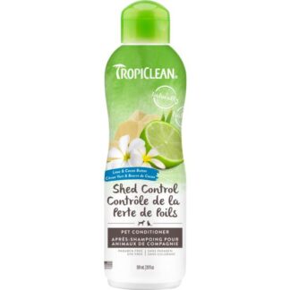 Tropiclean Lime & Cocoa Butter Shed Control Pet Conditioner, Naturally Derived Ingredients 20oz
