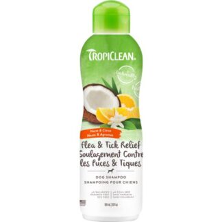 Tropiclean Neem & Citrus Flea & Tick Relief Dog Shampoo, Contains No Pyrethrin Or Permethrin 20oz