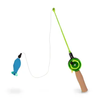 OurPets® Teaser Wand Fishing Rod With Fish Cat Toy