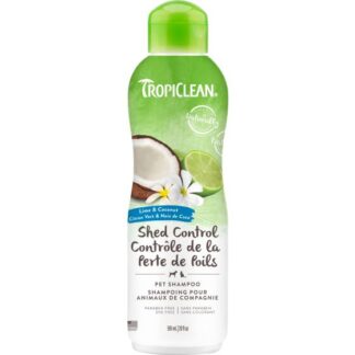 Tropiclean Lime & Coconut Shed Control Pet Shampoo, Naturally Derived Ingredients 20oz