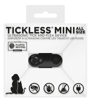 TICKLESS® Mini Rechargeable Ultrasonic Tick and Flea Repellent Black