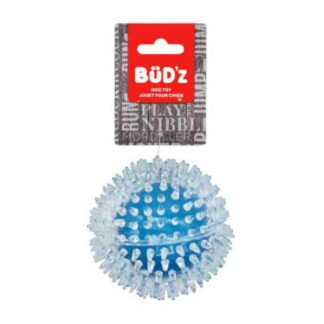 Bud’Z Transparent Rubber Spike Ball Blue 3.5"
