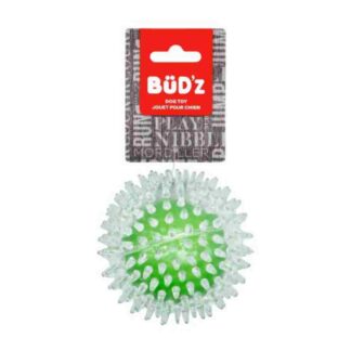 Bud’Z Transparent Rubber Spike Ball Green 3.5"