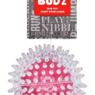Bud’Z Transparent Rubber Spike Ball Fuchsia 3.5"