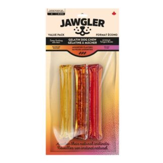 Jawgler Gelatin Dog Chew Assorted Flavors, Medium, 3pk